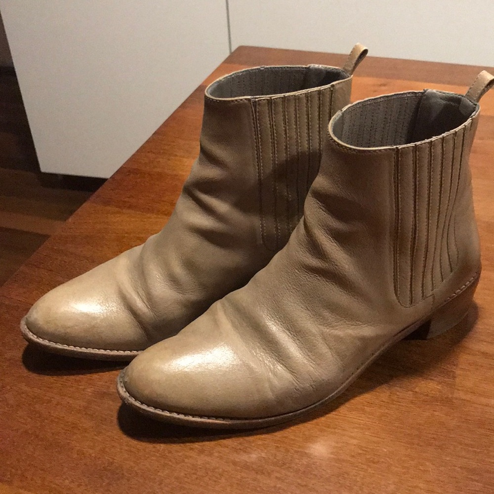 Loeffler Randall beige leather booties